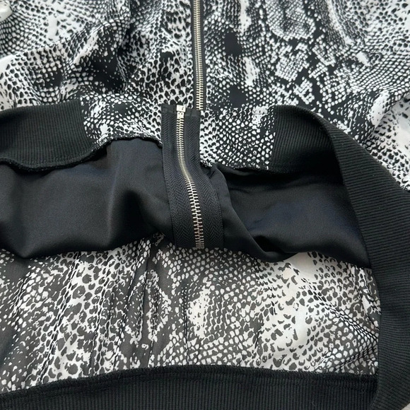 Philosophy Black and White Snakeskin Bomber Zip up Jacket - Picture 6 of 14